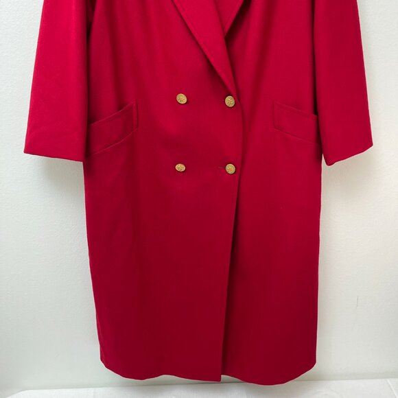 VTG Forecaster of Boston Red Wool Coat Double Breasted Made in USA Women's 18 - Picture 4 of 14